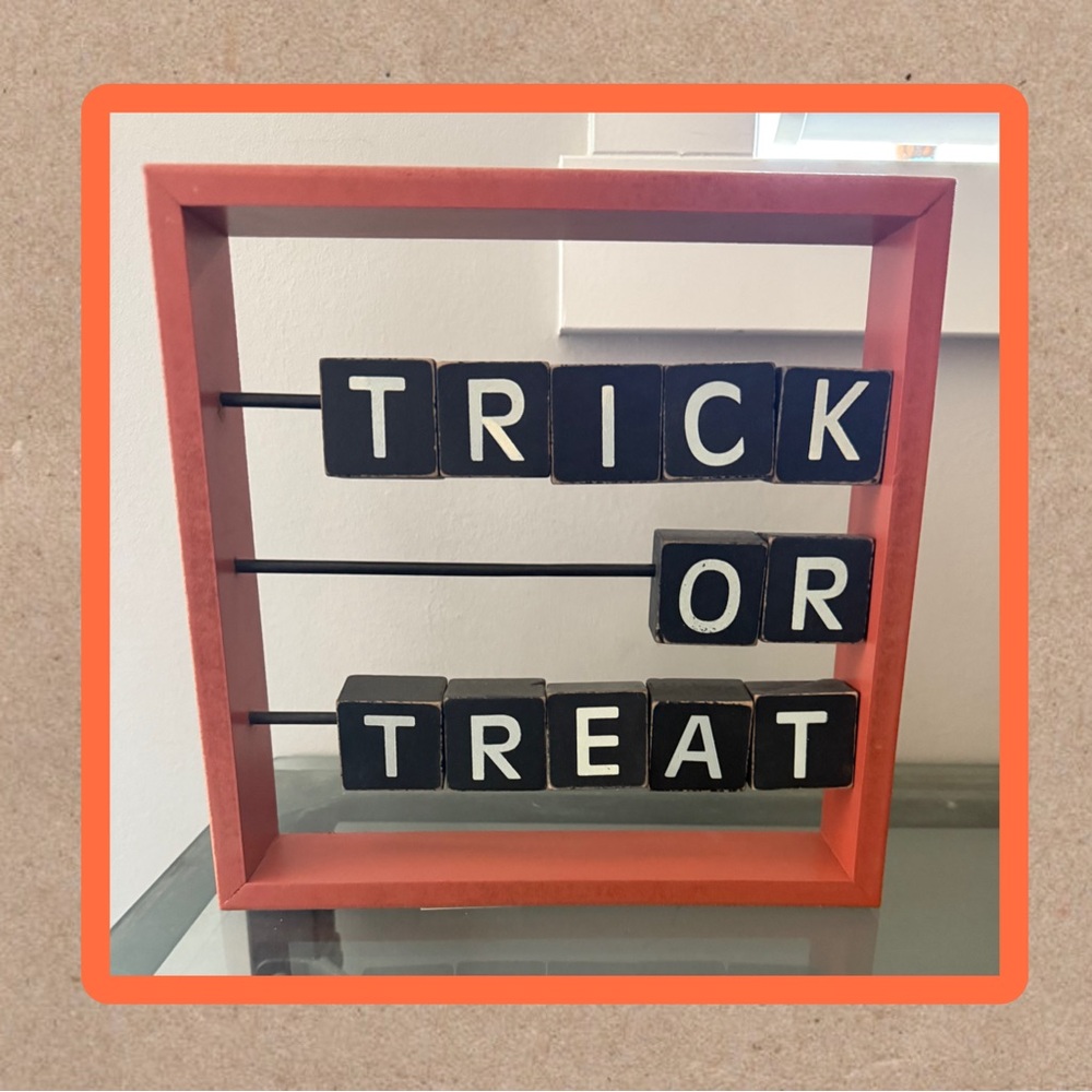 Michaels Haloween trick or treat sign.
